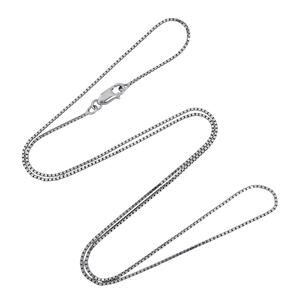 Estate Sterling Silver 925 0.9mm Box Chain Necklace 17.5"